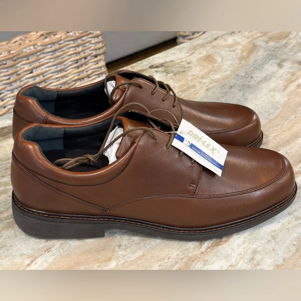 NWT Men’s DREW Park brown leather orthopedic diabetic oxfords- Size 15 WIDE 4W